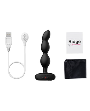 Lovense Ridge Bumpy Anal Plug - Black | Pleasura