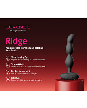 Lovense Ridge Bumpy Anal Plug - Black | Pleasura