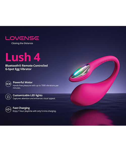 Lovense Lush 4.0 Bluetooth G-Spot Egg Camming Vibrator - Pink | Pleasura