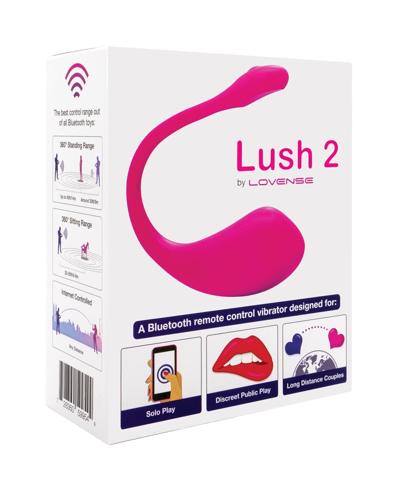 Lovense Lush 2.0 Sound Activated Vibrator - Pink | Pleasura