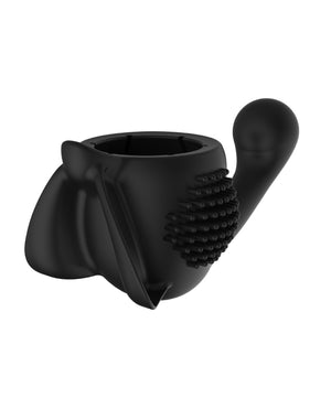 Lovense Domi Flexible Rechargeable Mini Wand Female Attachment - Black | Pleasura