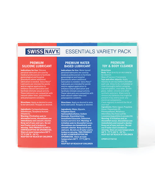 Swiss Navy Essentials Variety Pack of 3 - 1 oz | Pleasura