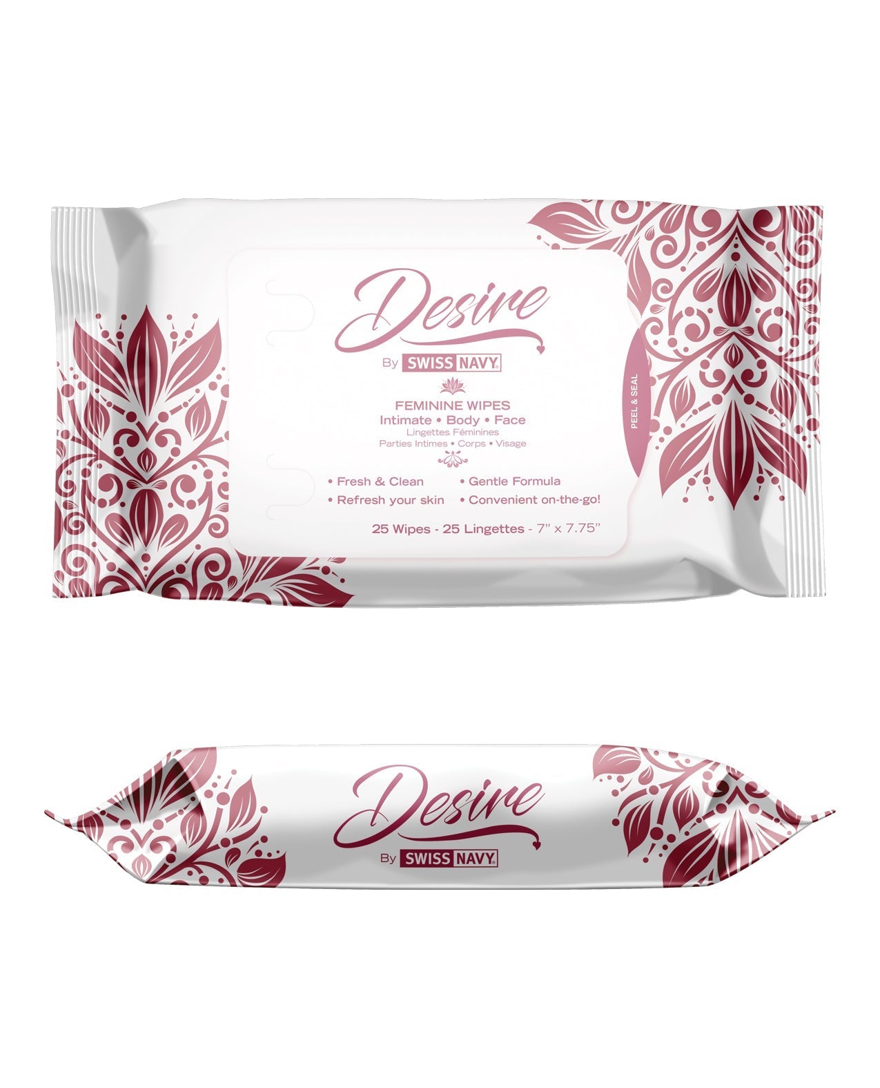 Swiss Navy Desire Unscented Feminine Wipes - Pack of 25 | Pleasura