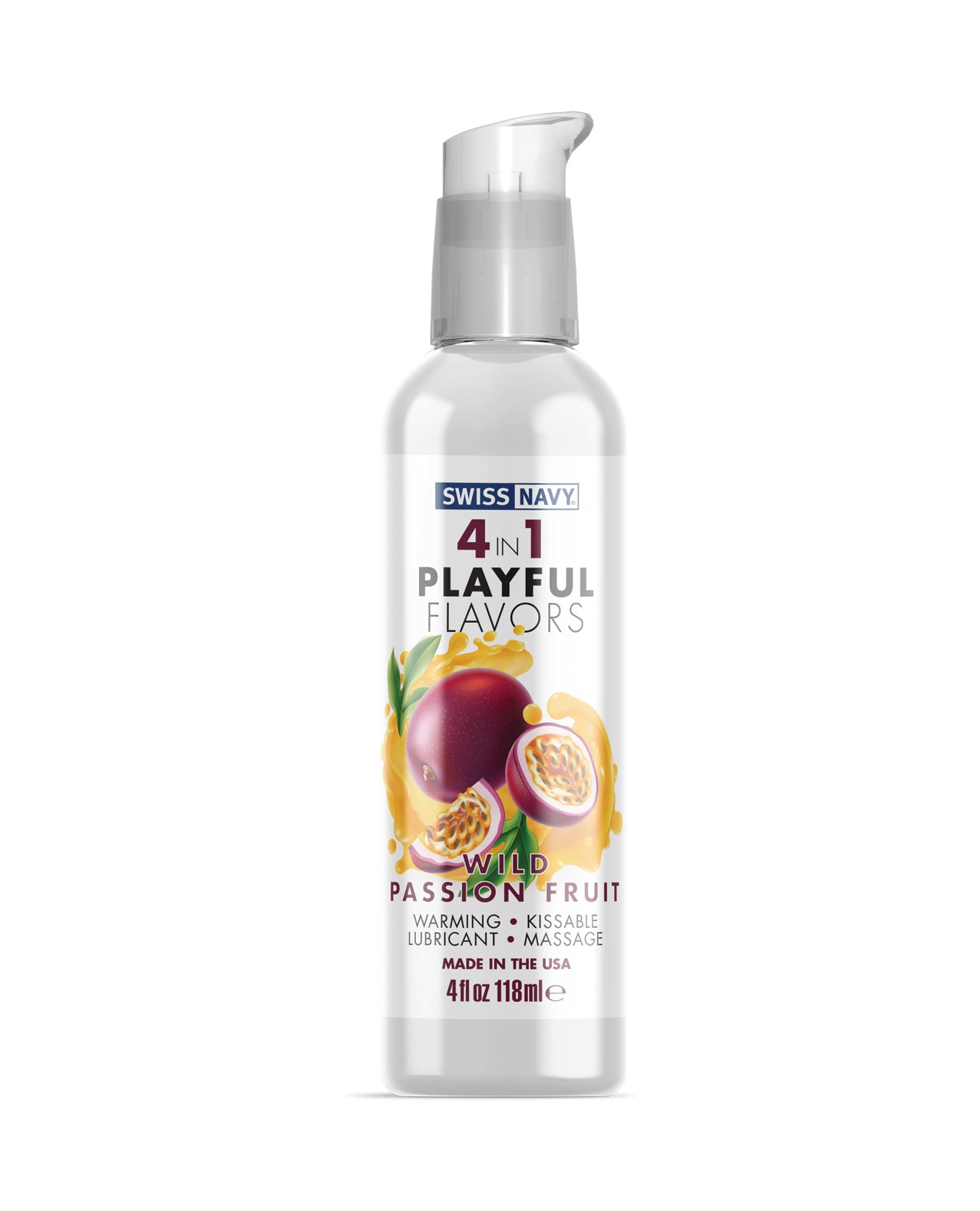 Swiss Navy 4 in 1 Playful Flavors Wild Passion Fruit - 4 oz | Pleasura
