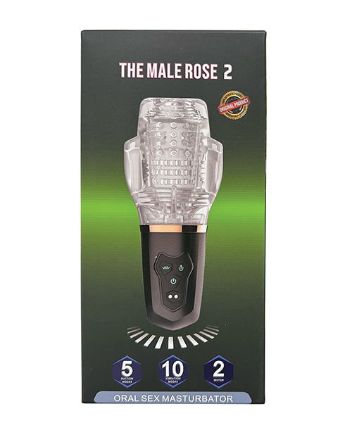 The Male Rose 2 Sucking &amp; Vibrating Blow Job Sucker - Black | Pleasura