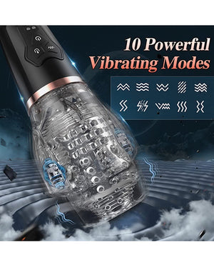 The Male Rose 2 Sucking &amp; Vibrating Blow Job Sucker - Black | Pleasura