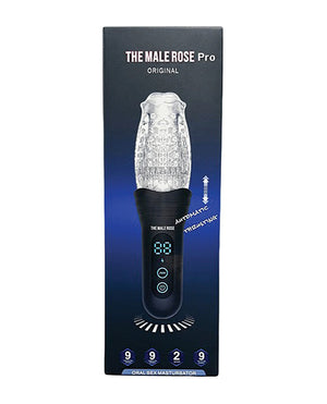 The Male Rose Pro Thrusting Rotating &amp; Vibrating 3D Masturbator - Black | Pleasura
