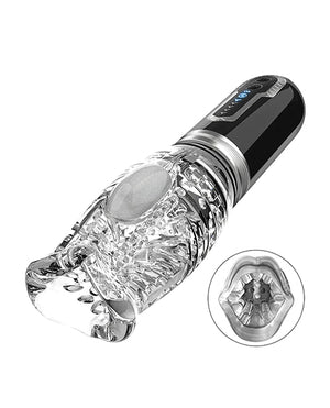 The Male Rose 3 Thrusting, Rotating &amp; Vibrating Oral Sex Masturbator - Black | Pleasura