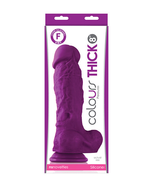 Colours Pleasures Thick 8" Dildo - Purple | Pleasura