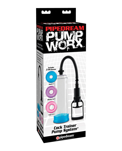 Pump Worx Cock Trainer Pump System w/3 TPR Sleeves | Pleasura