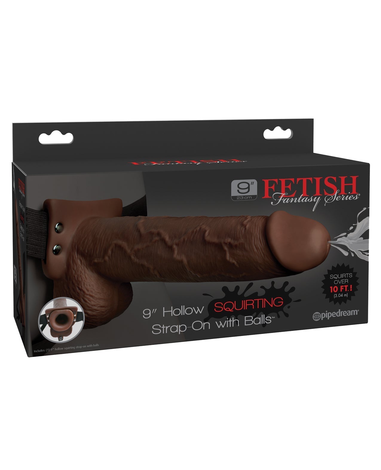 Fetish Fantasy Series 9" Hollow Squirting Strap On w/Balls | Pleasura