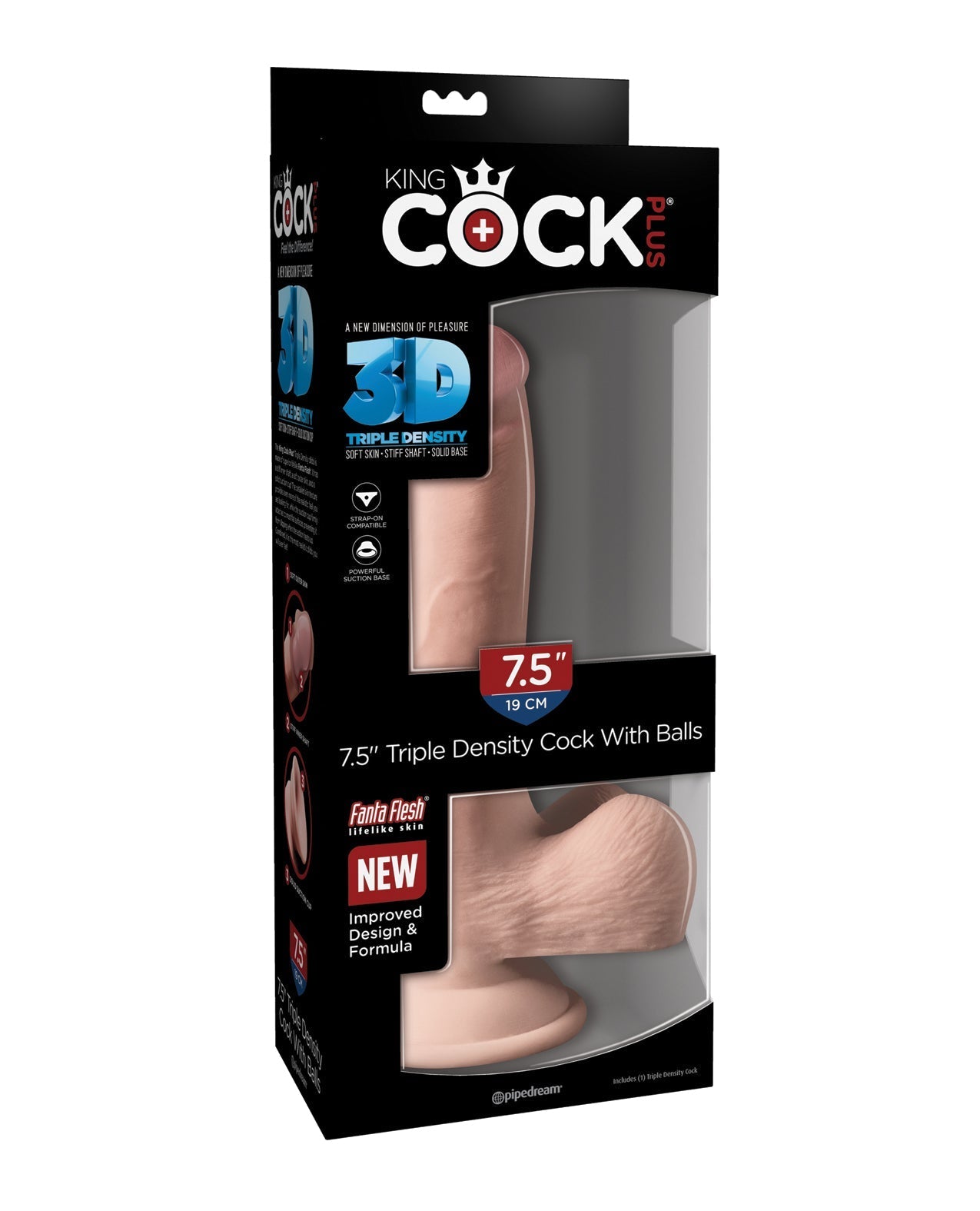 King Cock Plus 7.5" Triple Density Cock w/Balls | Pleasura