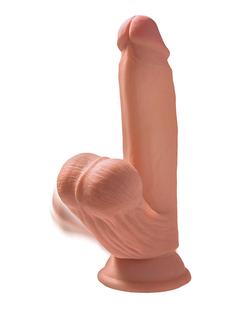 King Cock Plus 7" Triple Density Cock w/Swinging Balls - Tan | Pleasura