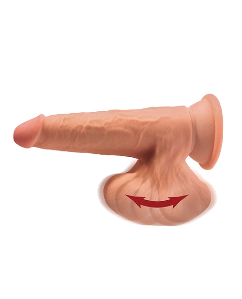 King Cock Plus 7" Triple Density Cock w/Swinging Balls - Tan | Pleasura