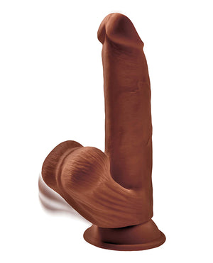 King Cock Plus 8" Triple Density Cock w/Swinging Balls - Brown | Pleasura