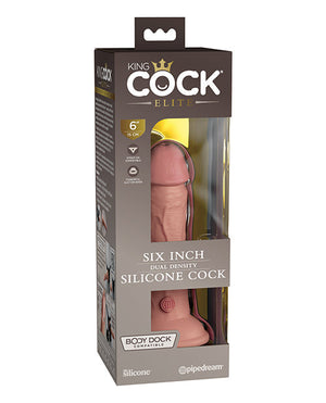 King Cock Elite 6" Dual Density Silicone Cock - Light | Pleasura