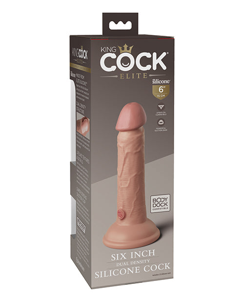 King Cock Elite 6" Dual Density Silicone Cock - Light | Pleasura