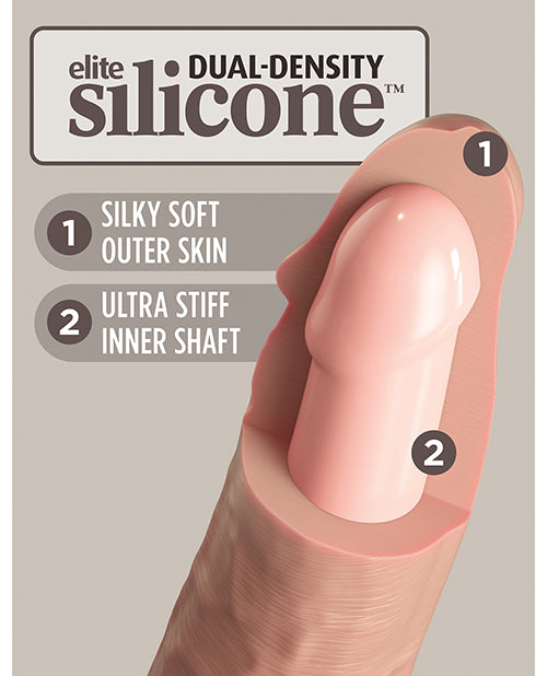 King Cock Elite 6" Dual Density Silicone Cock - Light | Pleasura