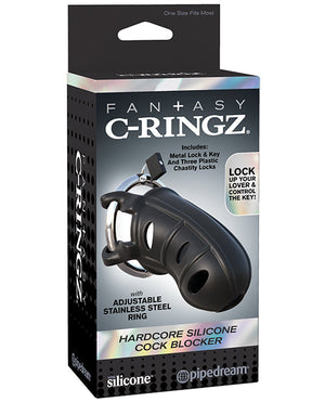 Fantasy C-Ringz Hardcore Silicone Cock Blocker - Black | Pleasura