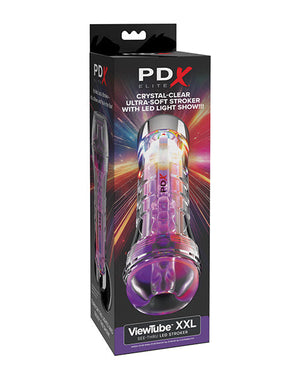 PDX Elite ViewTube XXL See-Thru EZ-Grip LED Stroker - Clear | Pleasura
