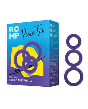 ROMP Remix Trio Penis Ring Set of 3 - Purple | Pleasura