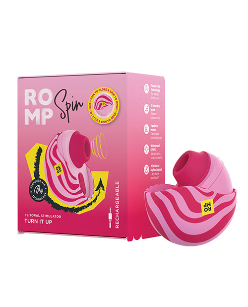 ROMP SPIN Travel Rechargeable Clitoral Stimulator - Pink | Pleasura