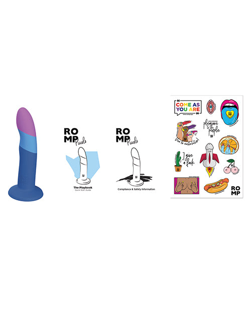 ROMP Piccolo 3 Color Dildo - Blue | Pleasura