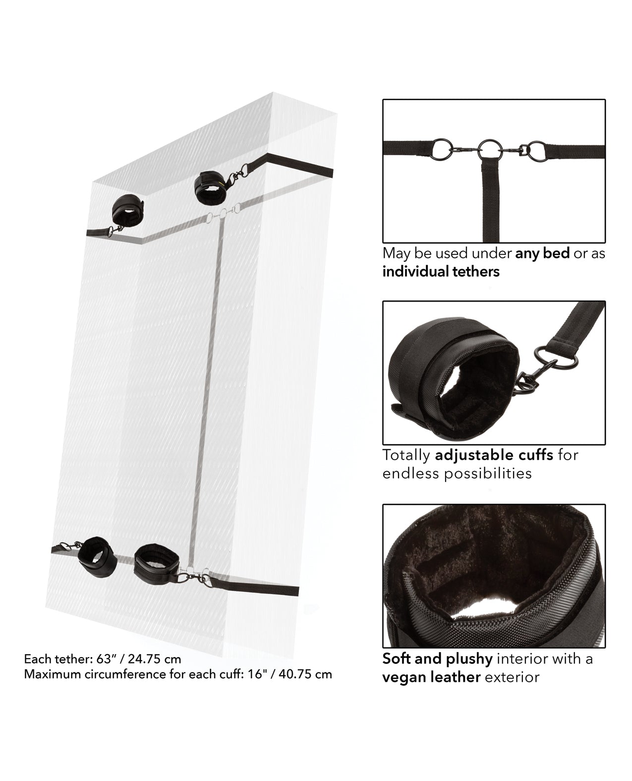 Boundless Bed Restraint - Black | Pleasura