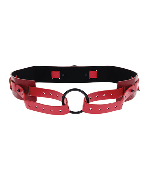 Sex & Mischief Ex's & Oh's Bound & Belted - Red/Black | Pleasura