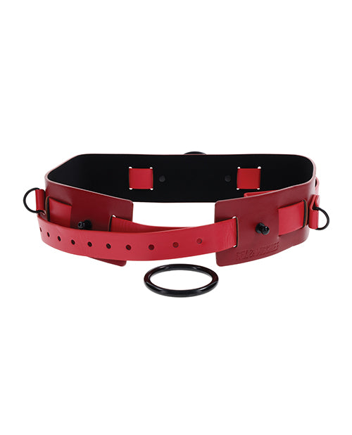 Sex & Mischief Ex's & Oh's Bound & Belted - Red/Black | Pleasura