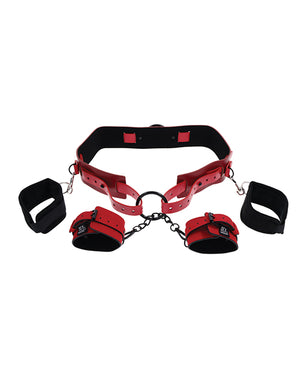 Sex & Mischief Ex's & Oh's Bound & Belted - Red/Black | Pleasura