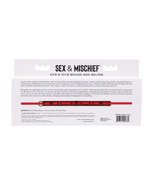 Sex & Mischief Ex's & Oh's Bound & Belted - Red/Black | Pleasura