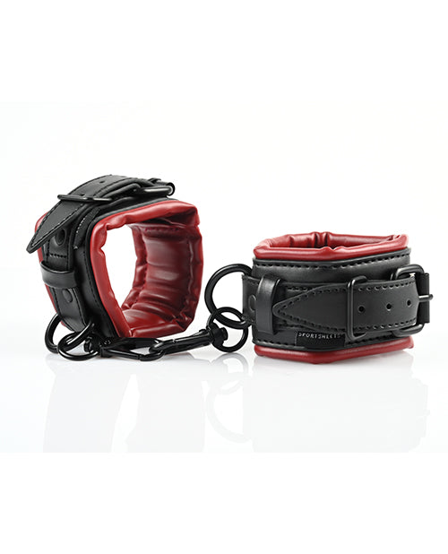 Saffron Spreader Bar & Cuff Set - Red/Black | Pleasura