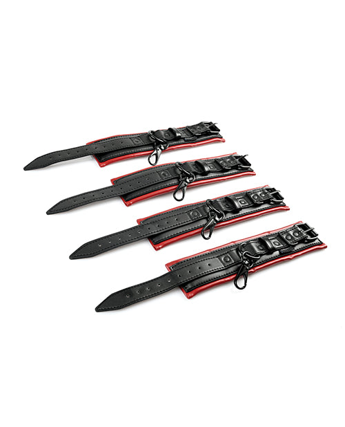 Saffron Spreader Bar & Cuff Set - Red/Black | Pleasura