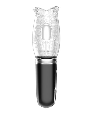 Thrusting, Rotating &amp; Vibrating Oral Sex Masturbator - Black | Pleasura