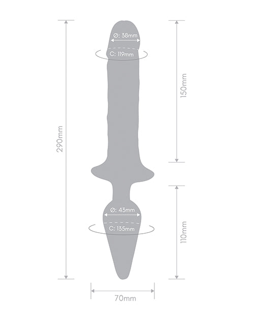Together Double Pleasure 11" Double-Ended Dildo & Butt Plug - Purple | Pleasura