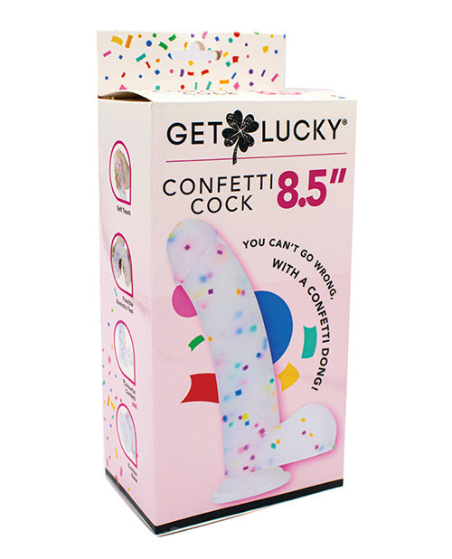 Get Lucky 8.5" Real Skin Confetti Cock - Multi Color | Pleasura