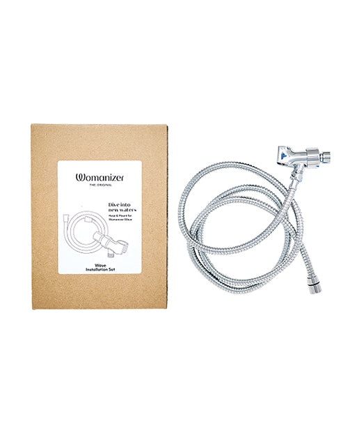 Womanizer Wave Shower Hose &amp; Arm Mount Set - Chrome | Pleasura