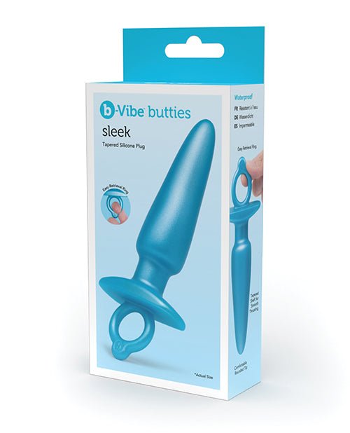b - Vibe Butties Sleek Tapered Plug - Blue - Pleasura