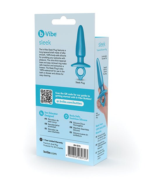 b - Vibe Butties Sleek Tapered Plug - Blue - Pleasura