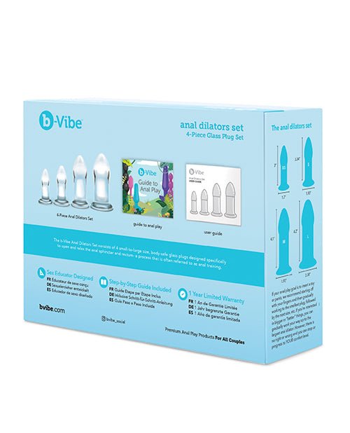b - Vibe Glass Anal Dilator 4 pc Set - Pleasura