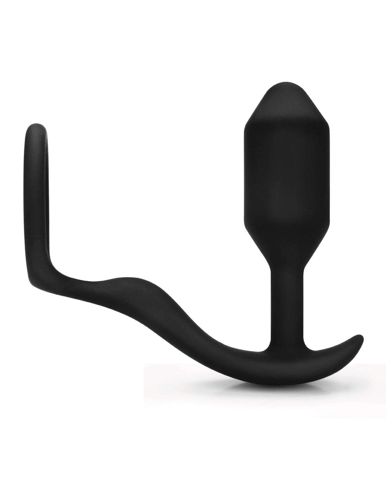 b - Vibe Snug & Tug Weighted Silicone & Penis Ring - 128 g Black - Pleasura