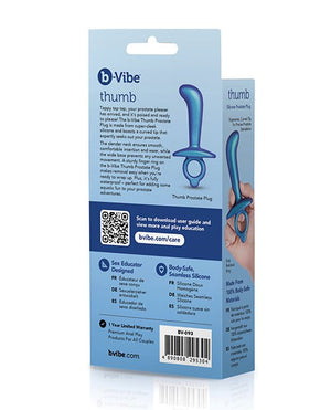 b - Vibe Thumb Silicone Prostate Plug - Pleasura