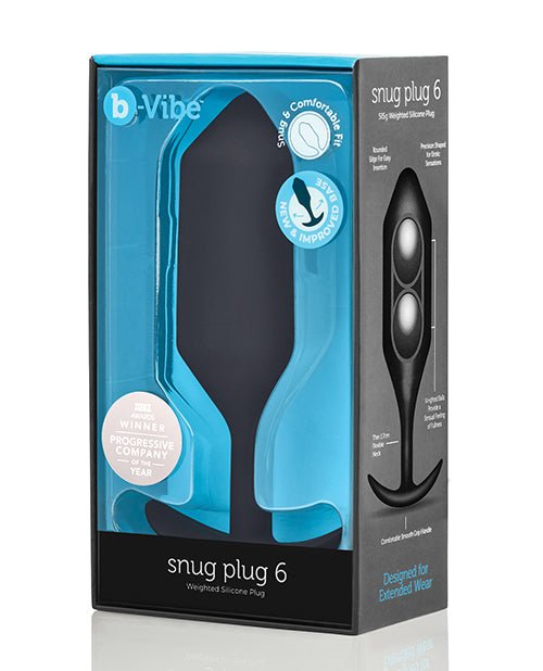 b - Vibe Weighted Snug Plug 7 - 600 g Black - Pleasura