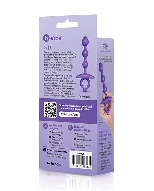 b - Vibe Zip Silicone Anal Beads - Pleasura