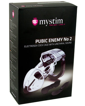 Mystim Pubic Enemy 2 Cock Cage - Clear - Pleasura