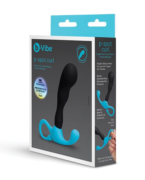 P - Spot Curl Hands - Free Curved Silicone Prostate Massager - Pleasura