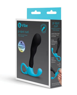 P - Spot Curl Hands - Free Curved Silicone Prostate Massager - Pleasura