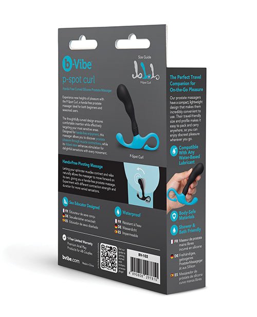 P - Spot Curl Hands - Free Curved Silicone Prostate Massager - Pleasura