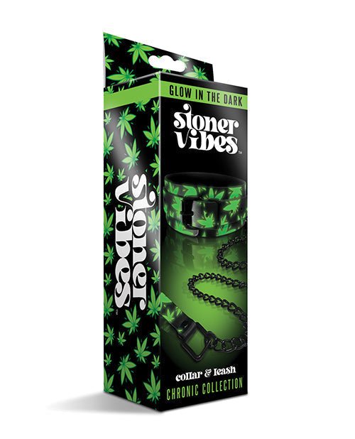 Stoner Vibes Glow in the Dark Collar & Leash - Pleasura